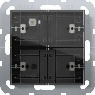 Gira Tastsensor 4 Standard Zweifach für KNX mit Inbetriebnahme-Wippe und Raumthermostat (Retail)