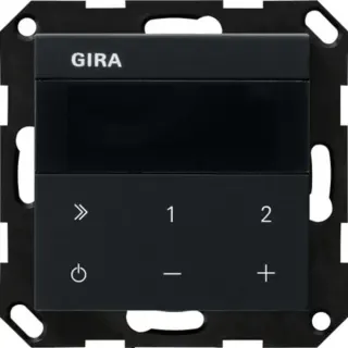 Gira Unterputz-Radio Internetprotokoll mit WLAN, Bluetooth und Sonos-Bedienung, 2 Module, Internetradio (schwarz (matt), Retail)