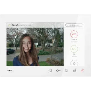 Gira Wohnungsstation Video Aufputz 7 Zoll mit TFT-Farbdisplay und Freisprechfunktion (weiß (glänzend), Retail)