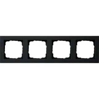 Gira Abdeckrahmen vierfach, lackiert, matt, Kunststoff, Unterputzmontage, Schutzart IP20 (schwarz (matt), Retail)