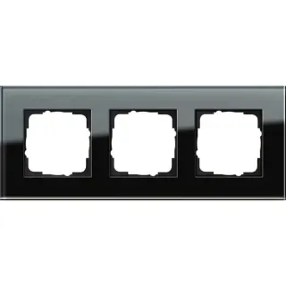 Gira Abdeckrahmen dreifach aus Glas, glänzende Oberfläche, Schutzart IP20, Esprit System 55 (schwarz (glänzend), Retail)