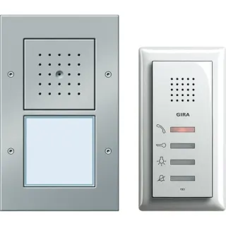 Gira Einfamilienhaus-Paket Audio mit Steuergerät, Türstation und Wohnungsstation System 55, Türsprechanlage (weiß (glänzend), Retail)