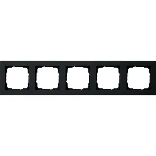 Gira Abdeckrahmen fünffach, lackiert, matt, Kunststoff, Unterputzmontage, Schutzart IP20 (schwarz (matt), Retail)