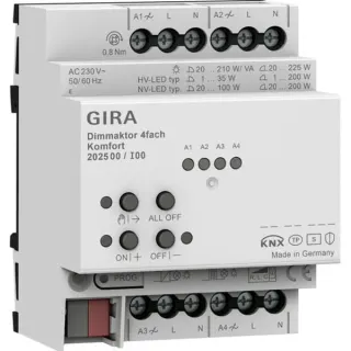 Gira Dimmaktor vierfach Regelgerät KNX Secure Typ 202500 (Retail)