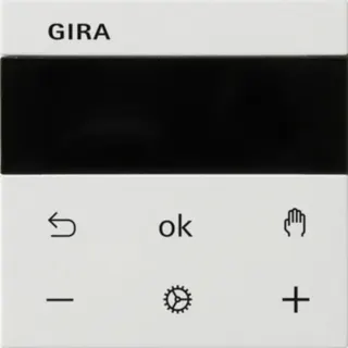 Gira Raumtemperaturregler Display System 3000 mit kapazitiver Sensorfläche, System 55, Thermostat (weiß (glänzend), Retail)
