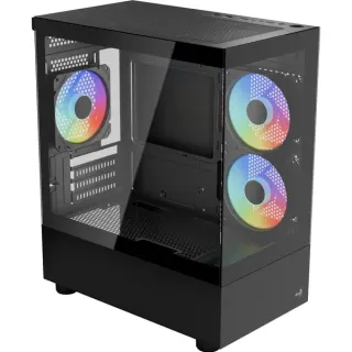 Aerocool Viewport Mini-G-BK-v4 ARGB, Tower-Gehäuse (schwarz, Tempered Glass x 2)