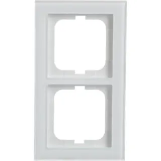 Busch-Jaeger Rahmen zwei-fach, Designlinie Busch-axcent pur, Glas, glänzend, Schutzart IP20 (weiß (glänzend), Retail)