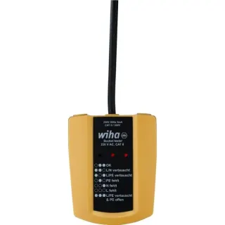 Wiha Steckdosentester 45220, 230 V AC, Messgerät (gelb/schwarz)