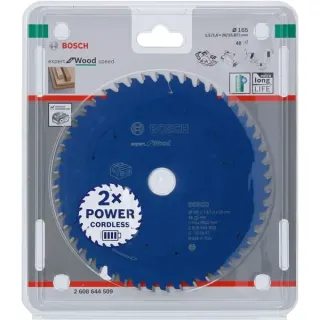 Bosch Professional EXPERT Wood Kreissägeblatt, Ø 165mm, 48Z (Bohrung 20mm, für Akku-Handkreissägen)
