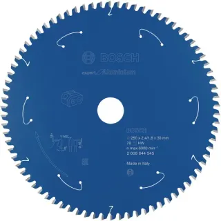 Bosch Professional Kreissägeblatt Expert for Aluminium, Ø 250mm, 78Z (Bohrung 30mm, für Akku-Kappsägen)
