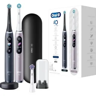 Oral-B iO Series 9, Elektrische Zahnbürste (schwarz/rosé, Black Onyx/Rose Quartz mit 2. Handstück)