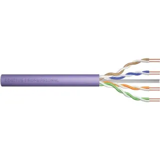 Digitus Professional Cat.6 U/UTP Verlegekabel simplex, Cca (violett, 305 Meter Easy Pull Box)