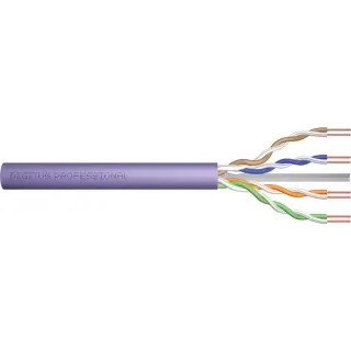 Digitus Professional Cat.6 U/UTP Verlegekabel simplex, Cca (violett, 500 Meter Trommel)