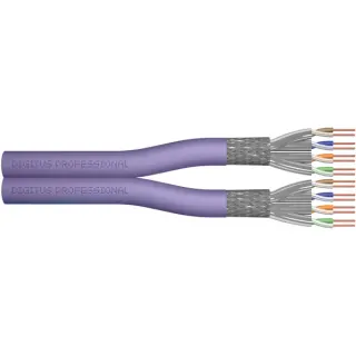 Digitus Professional Cat.6 U/UTP Verlegekabel Duplex, Dca-s2,d2,a1 (violett, 500 Meter Trommel)