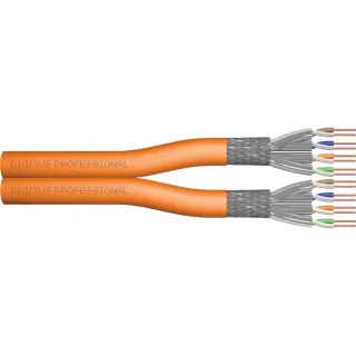 Digitus Professional Cat.7 S/FTP Verlegekabel Duplex, B2ca (orange, 500 Meter Trommel)