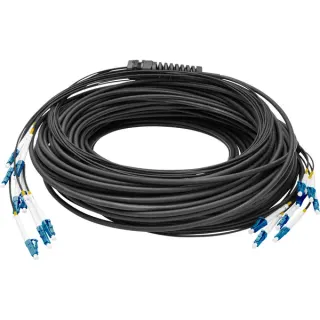Digitus Glasfaser Universal Breakout Kabel, Duplex, LC/UPC Stecker, Singlemode OS2 (schwarz, 75 Meter, vorkonfektioniert)