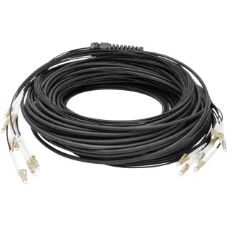 Digitus Glasfaser Universal Breakout Kabel, Duplex, LC/UPC Stecker, Multimode OM4 (schwarz, 30 Meter, vorkonfektioniert)