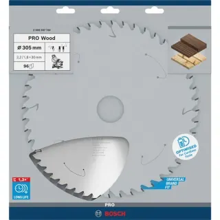 Bosch Professional PRO Wood cordless Kreissägeblatt, Ø 305mm, 96Z (Bohrung 30mm, für Akku-Kappsägen)