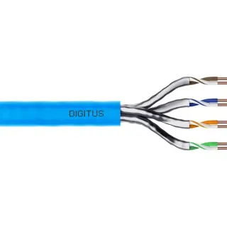 Digitus Professional Cat.6a U/FTP Verlegekabel simplex, Cca (blau, 305 Meter Easy Pull Box)
