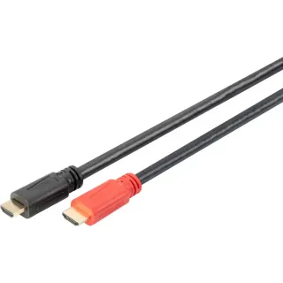Digitus HDMI High Speed Kabel, mit Verstärker (schwarz/rot, 30 Meter)