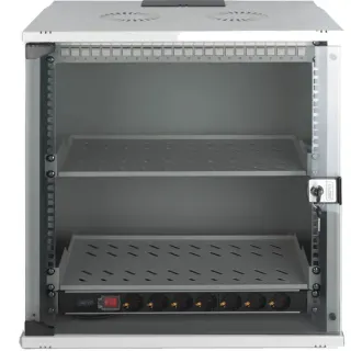 Digitus Netzwerk-Set SOHO Pro 19" 540x400 mm (BxT), IT-Schrank (hellgrau, 12 Höheneinheiten)