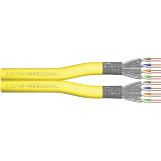 Digitus Professional Cat.7a S/FTP Verlegekabel Duplex, Cca (gelb, 500 Meter Trommel)