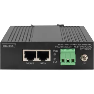 Digitus Gigabit EthernetPoE Injektor, Industriell, PoE-Injektor (schwarz)