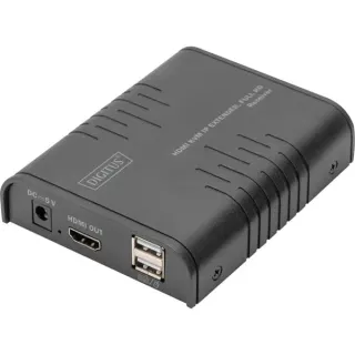Digitus HDMI KVM IP Extender Receiver, KVM-Switch (schwarz, Full HD)