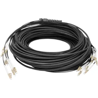 Digitus Glasfaser Universal Breakout Kabel, Duplex, LC/UPC Stecker, Multimode OM4 (schwarz, 100 Meter, vorkonfektioniert)