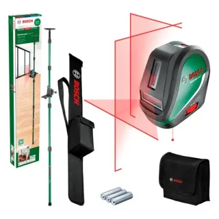 Bosch Heimwerken & Garten Kreuzlinienlaser UniversalLevel 3 Maxi-Set (grün/schwarz, rote Laserlinien, Reichweite 10 Meter)