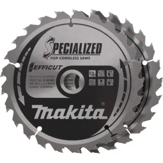 Makita Kreissägeblatt EFFICUT B-62985-2, Ø 165mm, 25Z (2 Stück, Bohrung 20mm, für Akku-Sägen)