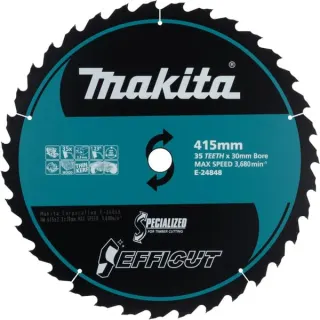 Makita Kreissägeblatt EFFICUT E-24848, Ø 415mm, 35Z (Bohrung 30mm, für Akku-Handkreissägen)