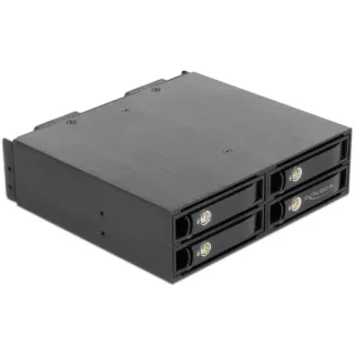 DeLOCK 5.25″ Wechselrahmen für 4 x 2.5″ U.2 NVMe SSD, Einbaurahmen (schwarz, mit abschließbaren Trays)