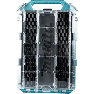 Makita MAKTRAK Organizer flach M, Werkzeugkiste (blau/transparent, Transparenter Deckel)