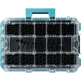 Makita MAKTRAK Organizer tief M, Werkzeugkiste (blau/transparent, Transparenter Deckel)