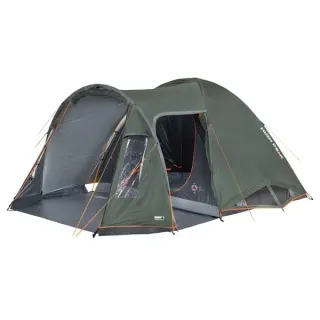 High Peak Kuppelzelt Tessin 5.1 (dunkelgrün/grau, mit Tunnel-Vorbau, Climate Protection 80)
