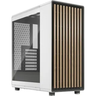 Fractal Design North Chalk White TG Clear, Tower-Gehäuse (weiß/holz, Tempered Glass-Version)
