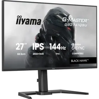 iiyama G-Master GB2741QSU-B1 Black Hawk, Gaming-Monitor (68.6 cm (27 Zoll), schwarz (matt), QHD, IPS, HDMI, DP, G-Sync komp., USB-Hub, Höhenverstellung, 144Hz Panel)