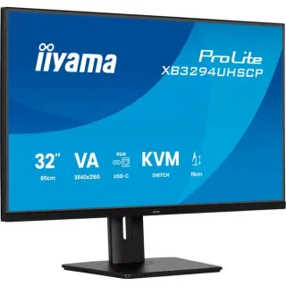 iiyama ProLite XB3294UHSCP-B1, LED-Monitor (80 cm (31.5 Zoll), schwarz (matt), UltraHD/4K, VA, HDMI, DP, USB-C, USB-Hub)