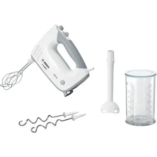 Bosch Home Handmixer ErgoMixx MFQ36440 (weiß/grau, 450 Watt, mit Mixfuß und Becher)