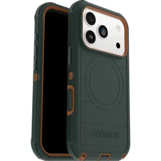Otterbox Defender Pro, Handyhülle (dunkelgrün/orange, iPhone 17 Pro, MagSafe)