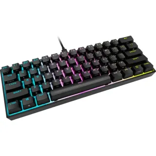 Corsair K65 RGB MINI, Gaming-Tastatur (schwarz, DE-Layout, Cherry MX RGB Speed Silver)