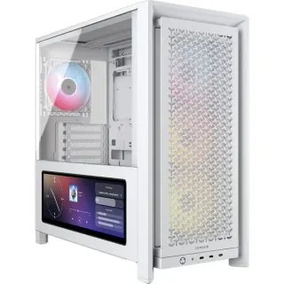 Corsair FRAME 4000D LCD RS ARGB, Tower-Gehäuse (weiß, Tempered Glass, Touchscreen)