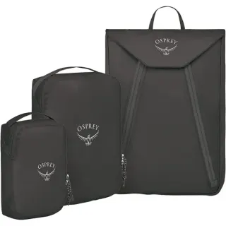 Osprey Ultralight Starter Set, Tasche (schwarz, 2 Packing Cubes, 1 Kleidermappe)