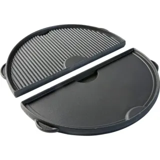 Big Green Egg Halbrunde Grillplatte aus Gusseisen L (anthrazit, für Big Green Egg Large)