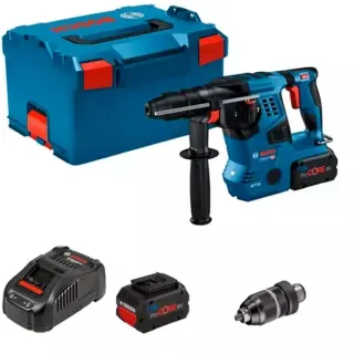 Bosch Professional Akku-Bohrhammer GBH 18V-28 CF Professional, 18Volt (blau/schwarz, 2x Akku ProCORE18V 8,0Ah, Bluetooth, in L-BOXX)