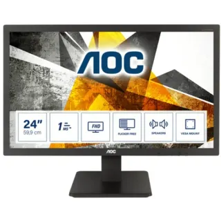 AOC E2475SWJ Generalüberholt, LED-Monitor (61 cm (24 Zoll), schwarz, FullHD, TN, HDMI, DVI, VGA)