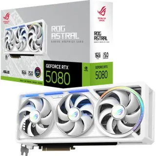 ASUS GeForce RTX 5080 ROG ASTRAL GAMING WHITE Edition, Grafikkarte (weiß, DLSS 5, 3x DisplayPort, 2x HDMI 2.1)