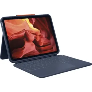 Logitech Rugged Combo 4 Touch, Tastatur (blau, DE-Layout, für iPad 10. Gen. & iPad A16)