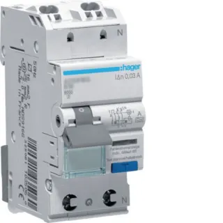 Hager Fehlerstrom-Leitungsschutzschalter 1 Pol plus Neutralleiter 6 Kiloampere B 6 Ampere 30 Milliampere (Retail)